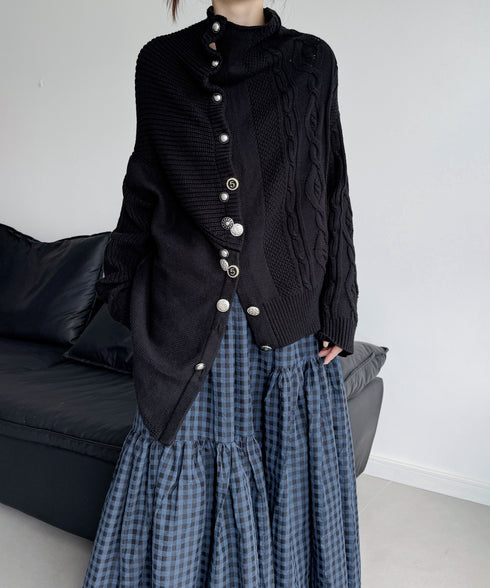 Twist Button Knit Cardigan