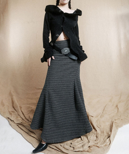 Sculptural Drape Collar Top