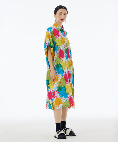 Splash Bloom Shirt Dress