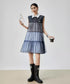 Layered Stripe Mesh Dress