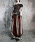 Stripe Gather Balloon Pants