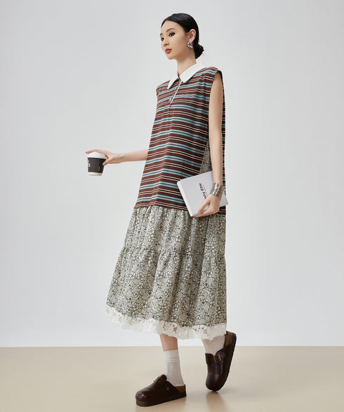 Stripe & Lace Harmony Dress