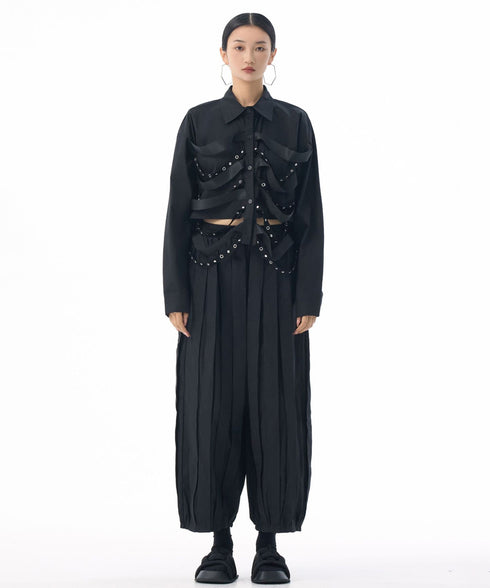 Strap Detail Structured Blouse