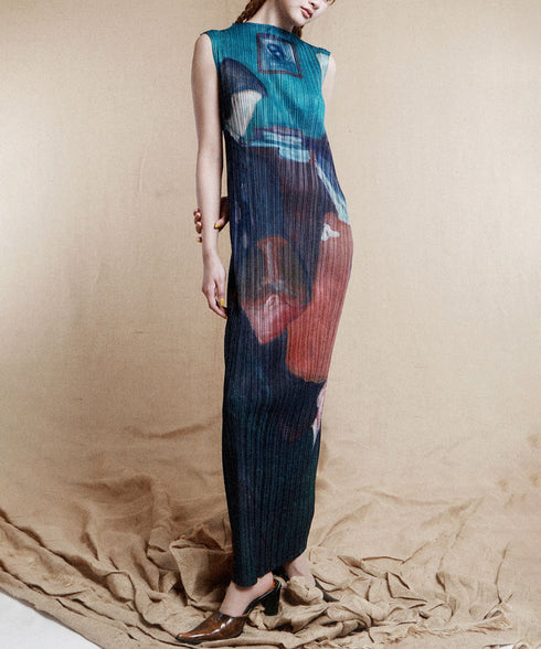 Painting Motif Sleeveless Dress