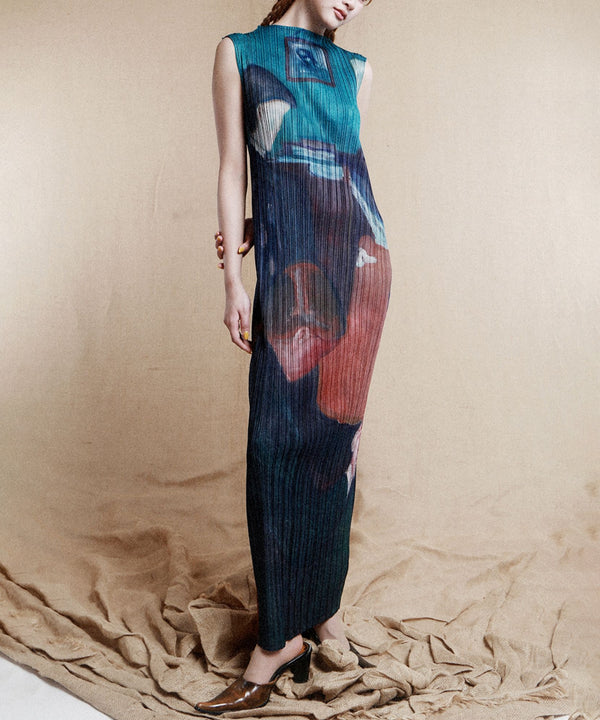 Painting Motif Sleeveless Dress