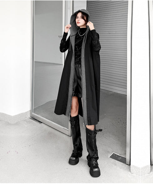 Hood Frame Long Vest