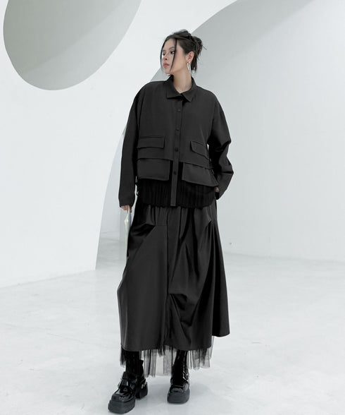 Layered Balloon Mesh Skirt