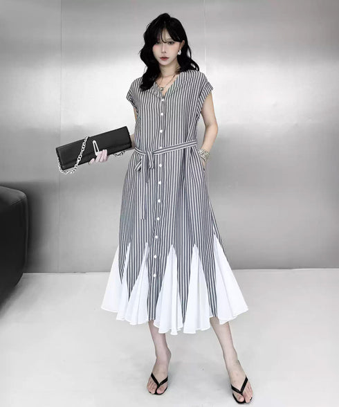 Stripe Veil Dress