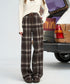 Mocha Line Check Pants