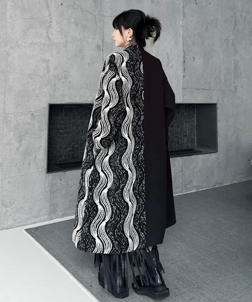 Wave Pattern Double Coat