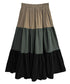 Color Block Tiered Maxi Skirt