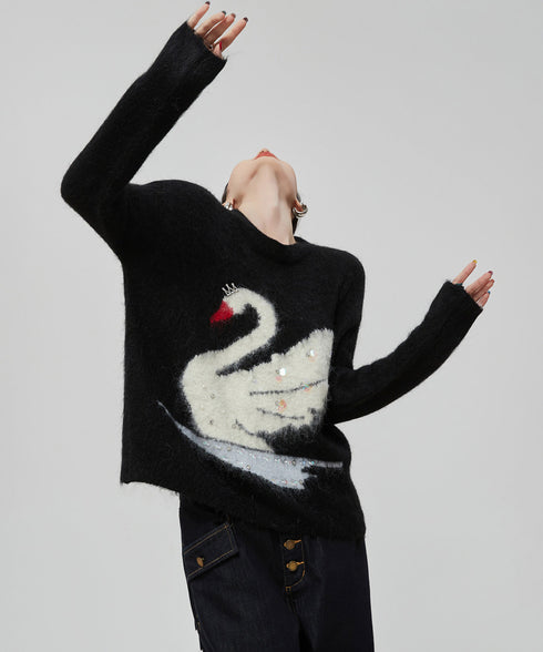 Crystal Swan Knit Top