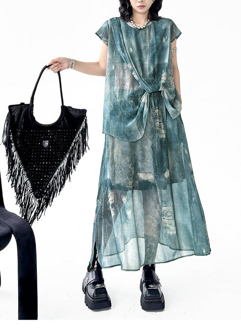 Floating Dye Top & Skirt Co-ord