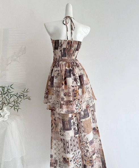 Patchwork Halter Top & Pants Co-ord