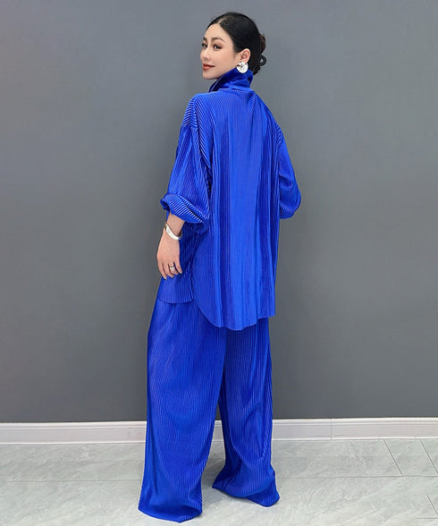 Pleat Flow Blouse&Pants Co-ord