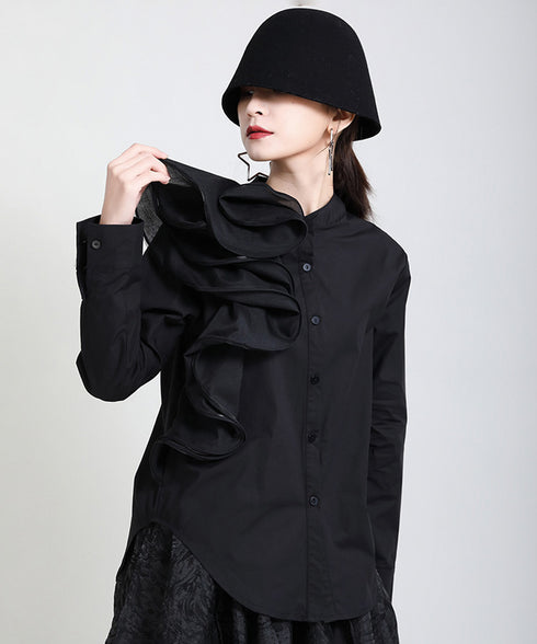 Glossy Dot Bow Blouse