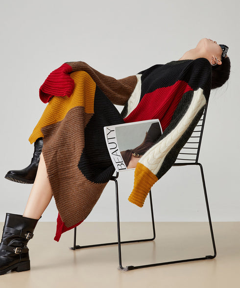 Patchwork Cable Knit Dress