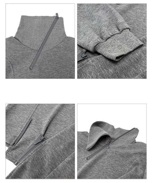 Zip Detail Top & Wide Pleated Pants Series