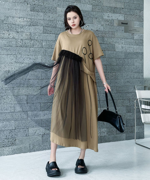 Tulle Layered Cut Dress