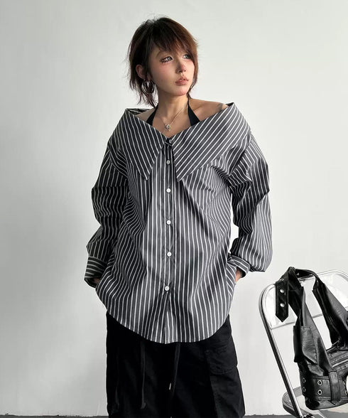 Foldover Collar Blouse