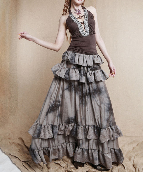 Dark Mist Ruffle Skirt