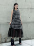 Layered Check Frill Dress