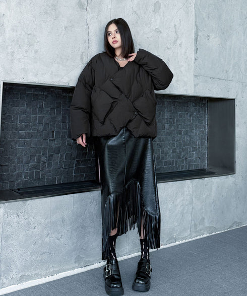 Quilted Wrap Down Jacket