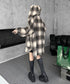 Oversized Plaid Hooded Coat