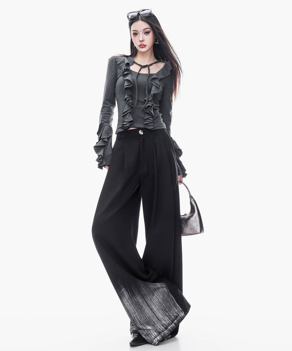 Gradient Hem Wide Slacks