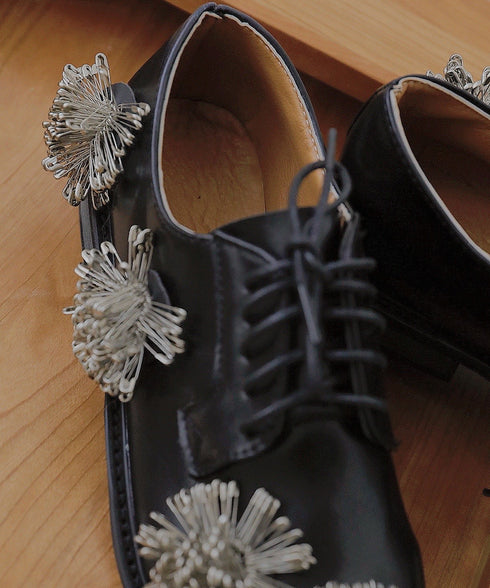 Metal Cluster Decor Derby Shoes