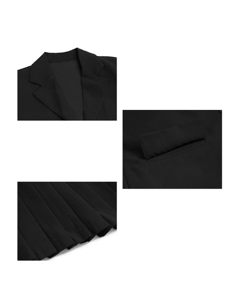 Pleated Hem Tailored Jacket Dress