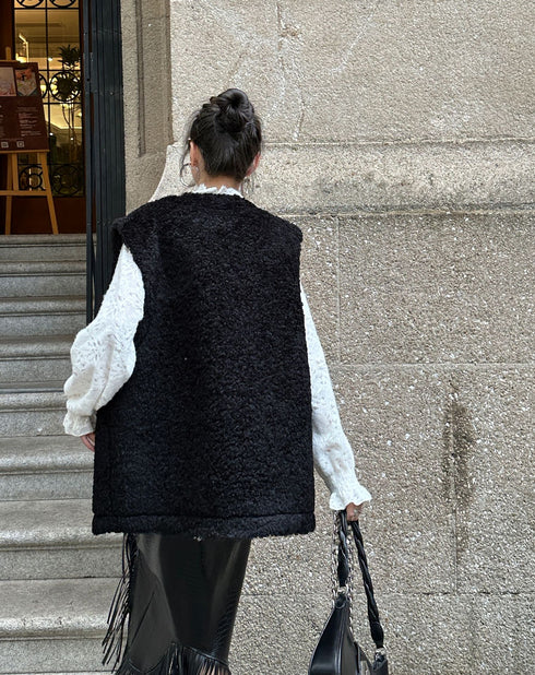 Textured Double Button Vest