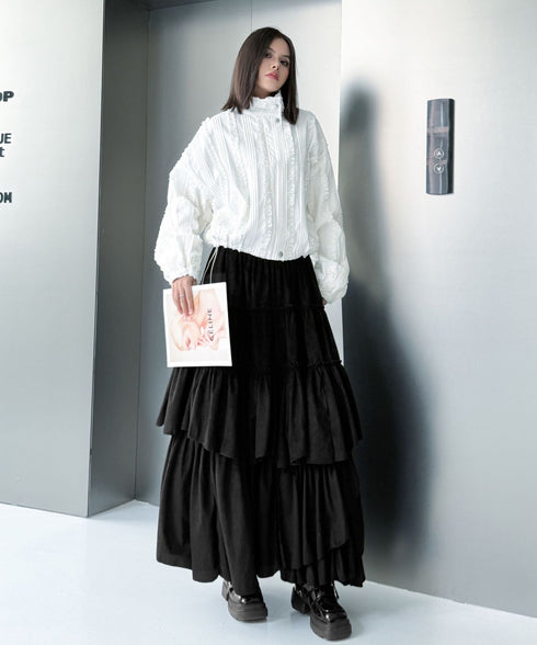 Layered Volume Maxi Skirt