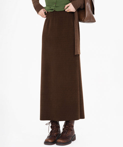 Corduroy Straight Maxi Skirt