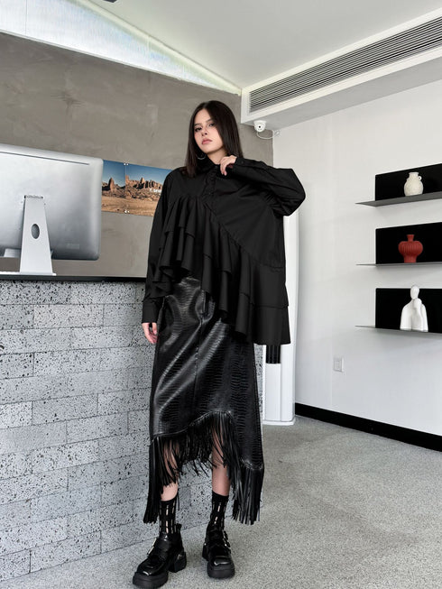 Cascade Layer Frill Blouse