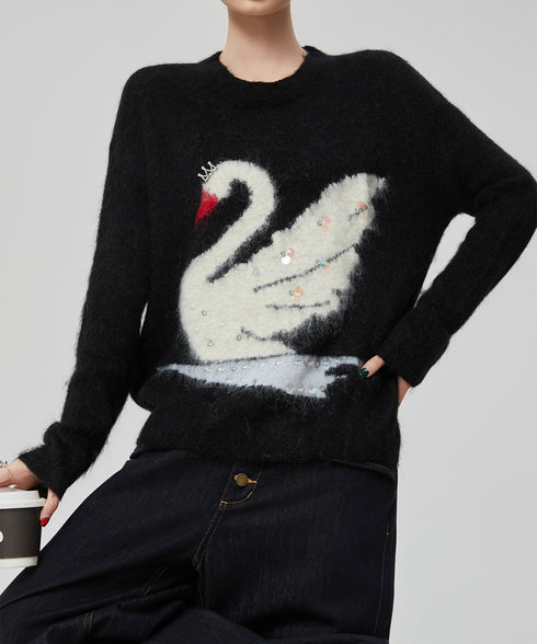 Crystal Swan Knit Top