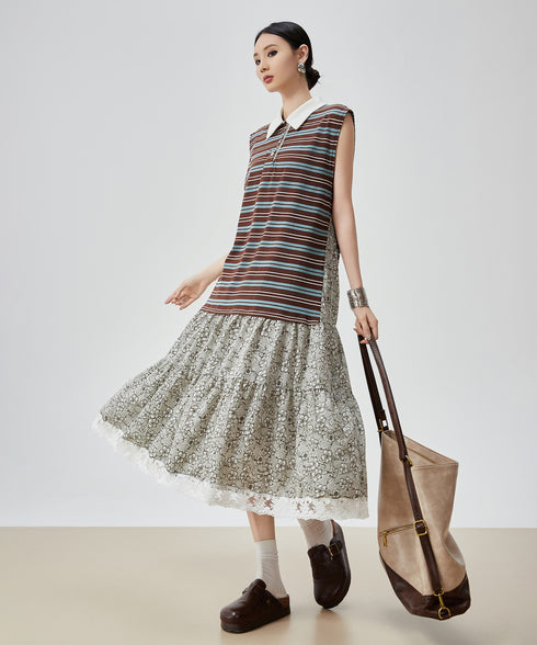 Stripe & Lace Harmony Dress