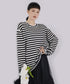 Ribbon Cuff Stripe Top
