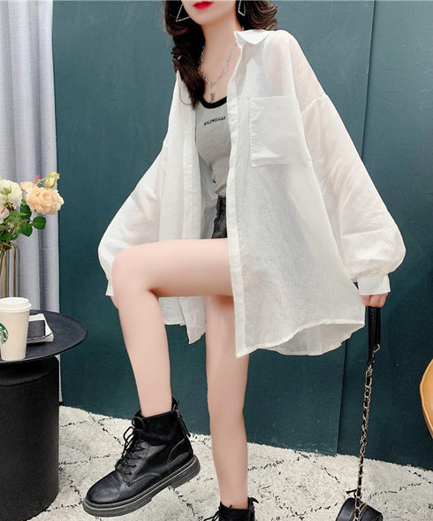 Airy Stripe Over Blouse