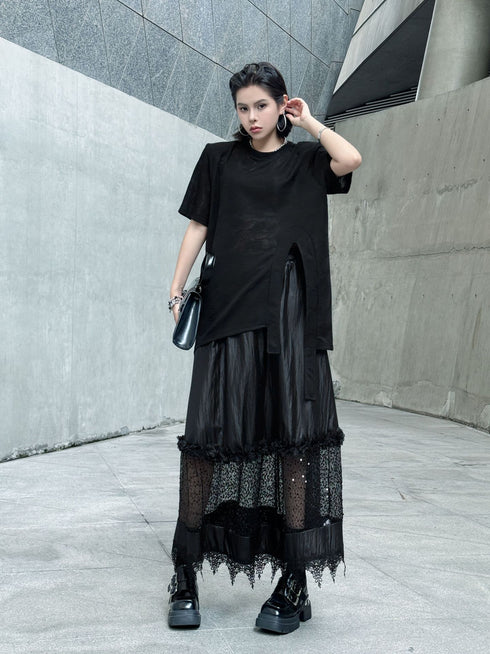 Loop Cut Lace T-shirt