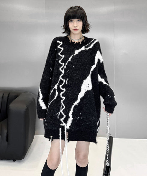 Zigzag Brush Knit Top