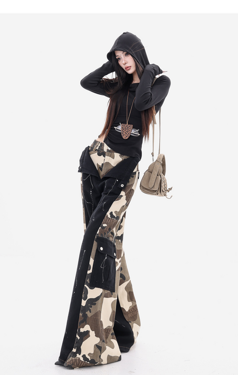 Camouflage Docking Wide Cargo Pants