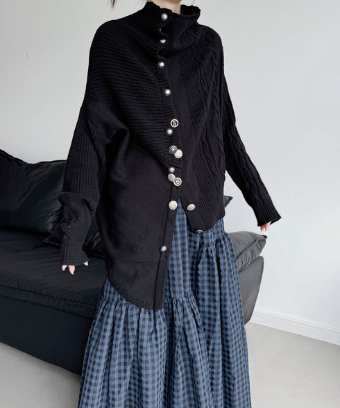 Twist Button Knit Cardigan
