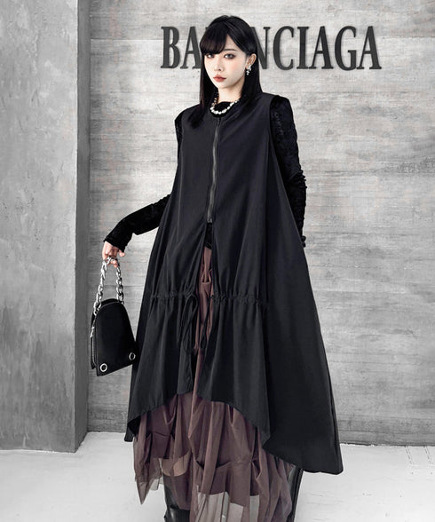 Zip Front Volume Layered Vest