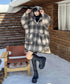 Oversized Plaid Hooded Coat