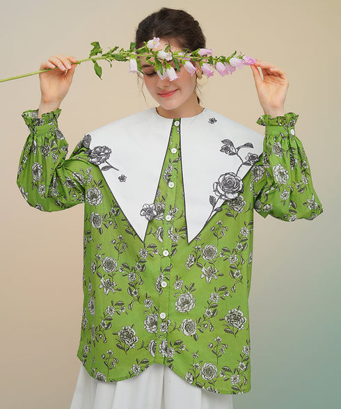 Playing Card Collar Line Shirt