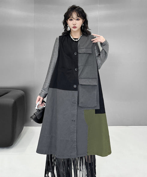 Color Block Cargo Panel Dress