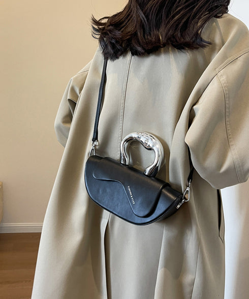 Metal Curve Handle Shell Bag