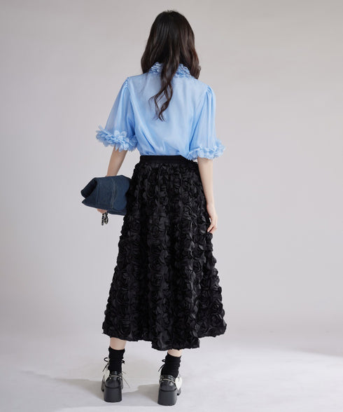 Flower Sleeve Blouse