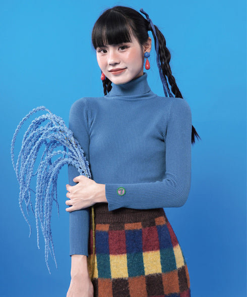 Rib Turtleneck Knit Top